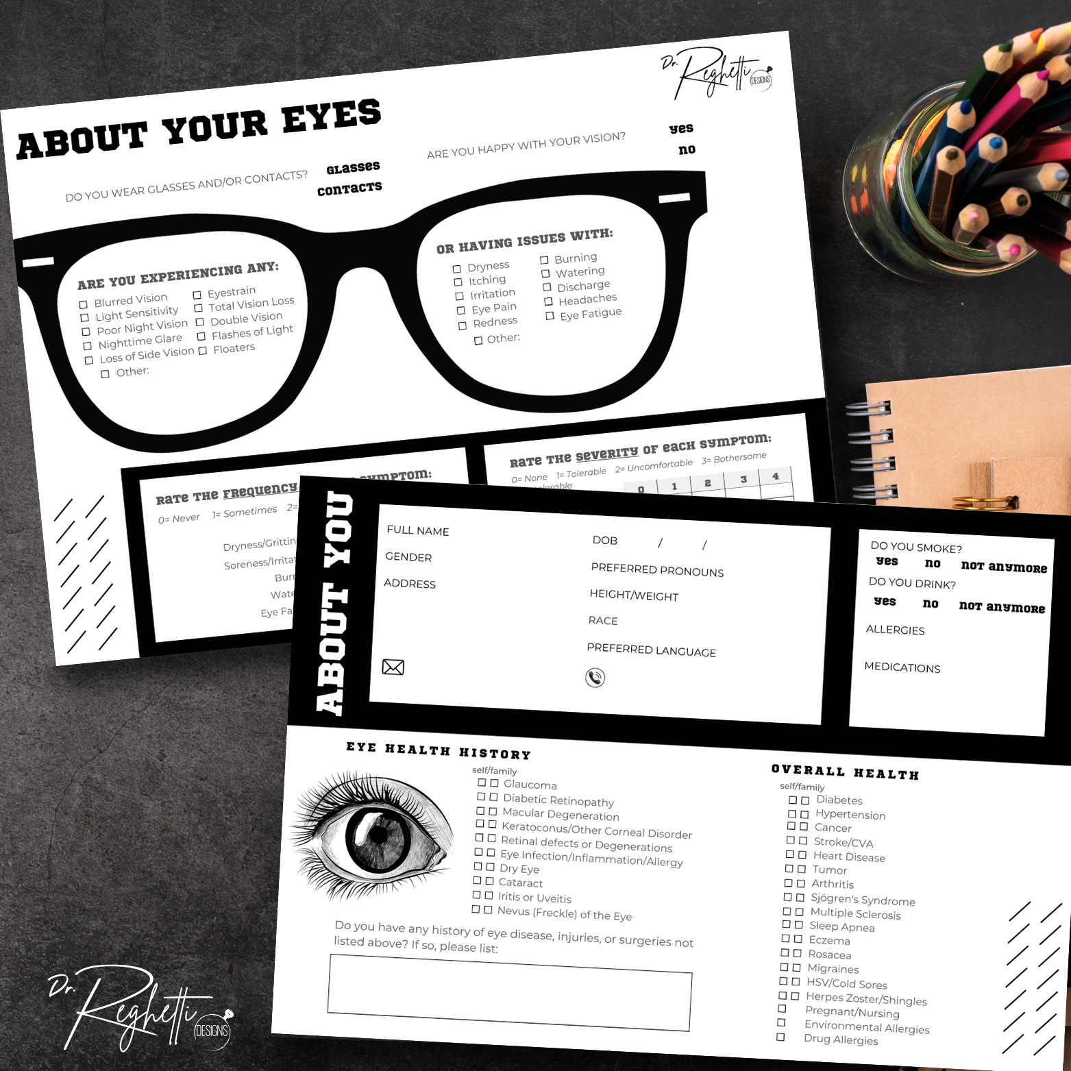 modern patient intake form for optometrists